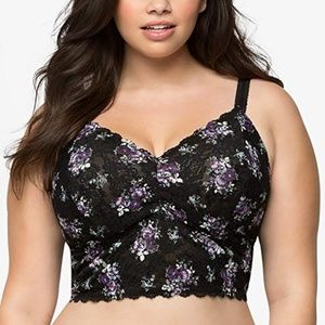 Torrid Floral Crop Lace Bralette